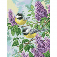 Набор Паутинка для изготовления картины со стразами арт.М313 Синички 49х37см