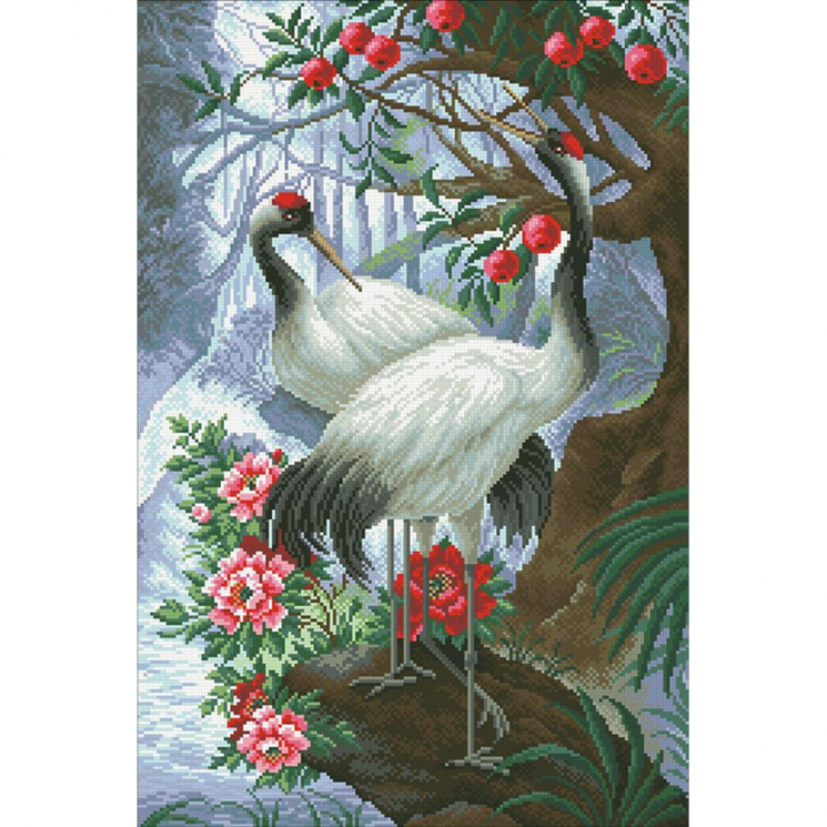 Набор Паутинка для изготовления картины со стразами арт.М327 Журавли 40х60 см