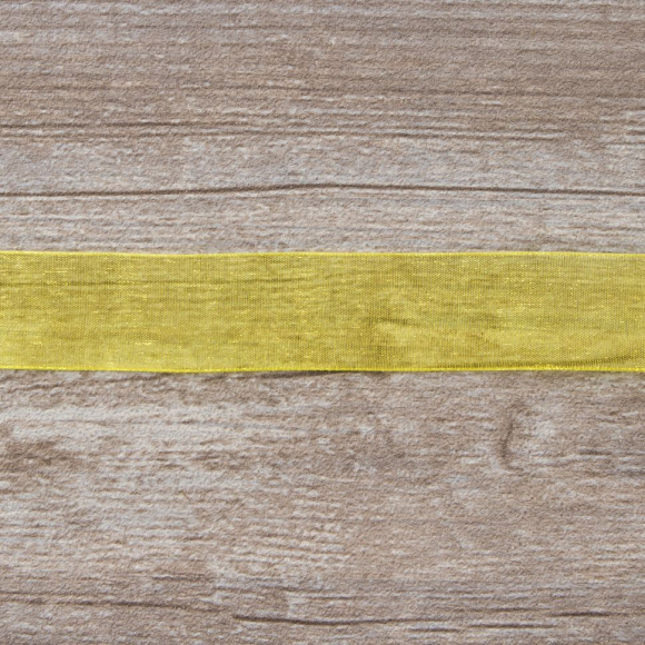 Лента органза SAFISA мини-рулон, 25 мм, 2,5 м, цвет 32, желтый