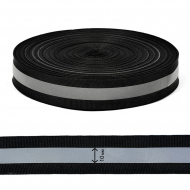 Стропа светоотражающая TBY отр.R200-280 шир.25мм арт.SV.ST25b цв.черный уп.50м