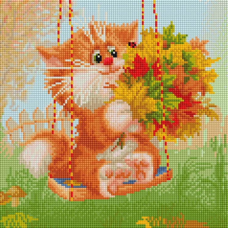 Набор Белоснежка для изготовления картин со стразами на подрамнике арт.БЛ.591-ST-S Божья коровка 30х30 см