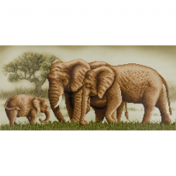 Кристальная мозаика на холсте ФРЕЯ арт.ALVR-22 022 Семейство на прогулке 25,5х52 см