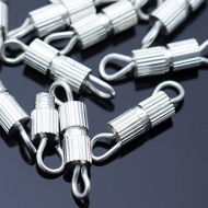 Замок винтовой MAGIC 4 HOBBY для бус  арт.MH.11191-2 цв.серебро 8х3мм уп.50шт