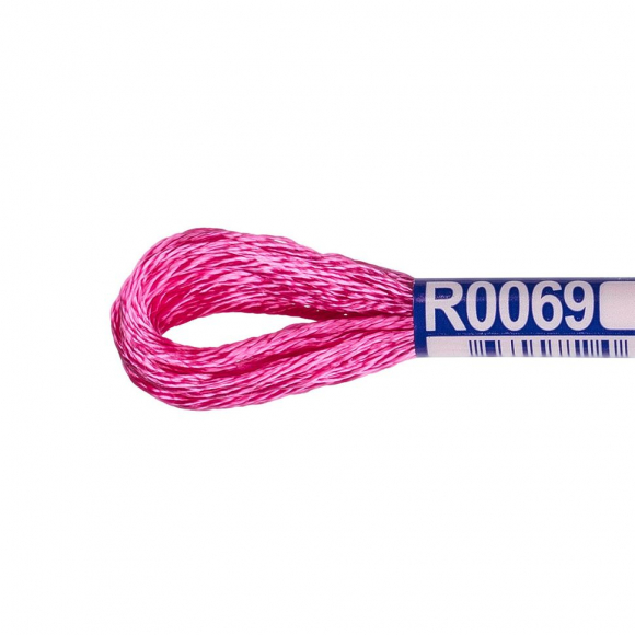 Нитки для вышивания Gamma мулине 100% вискоза 12 x 8 м цв.R0069 фуксия
