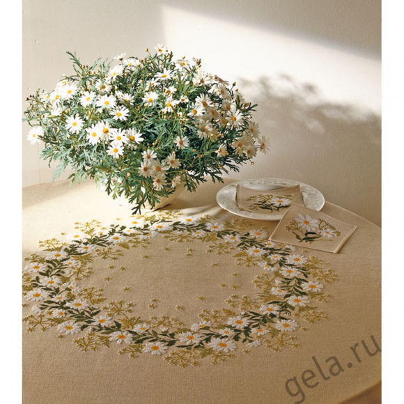 Набор для вышивания EVA ROSENSTAND арт.12-4404 Скатерть Ромашки 140х205 см