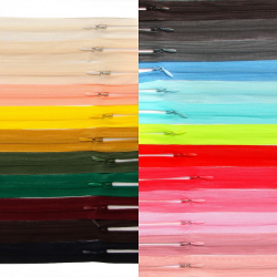 Молния MaxZipper пласт. потайная №3 50см н/р, АССОРТИ № 5 уп.25цв х 2шт