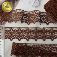 Кружево гипюр KRUZHEVO TR.1188 шир.45мм цв.05 коричневый, уп.9м.