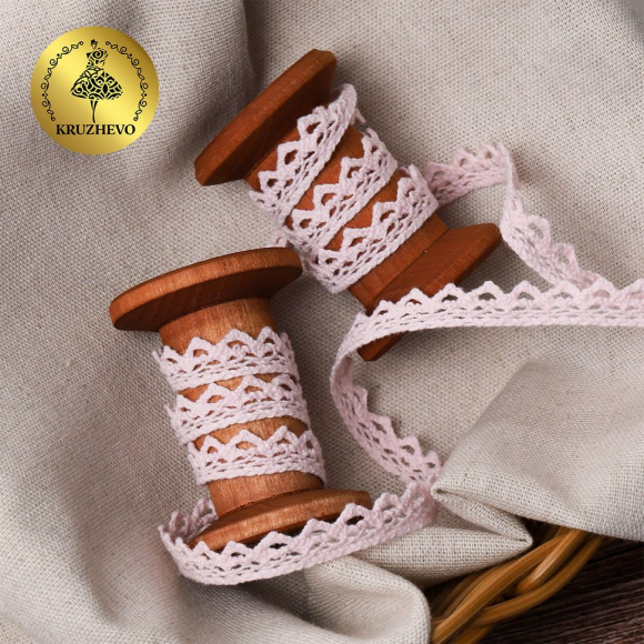 Тесьма вязаная KRUZHEVO 10мм TBY-5036.20 цв.20 бледно-розовый уп.10м