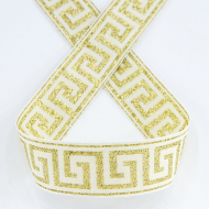 28163_Лента жаккард с люрексом SAFISA, 25 мм, 15 м, цвет 02