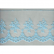 93237_Вышивка на тюле, 136 мм, цвет светло-голубой