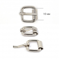 Пряжка роликовая DN=10х10мм (сталь) цв.никель уп.1000 шт Пряжка роликовая DN=10х10мм (сталь) цв.никель уп.1000 шт