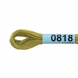 Нитки для вышивания Gamma мулине (0207-0819) 100% хлопок 24 x 8 м цв.0818 оливковый