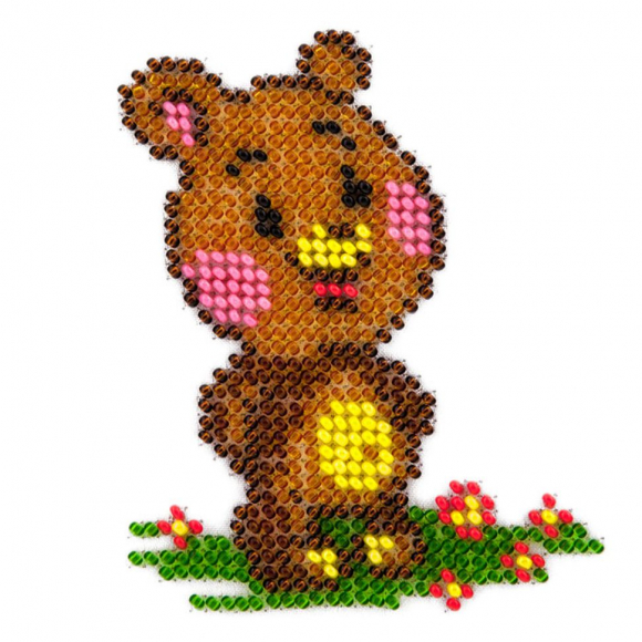 Набор для вышивания бисером LOUISE арт. L491 Мишка 11х11 см