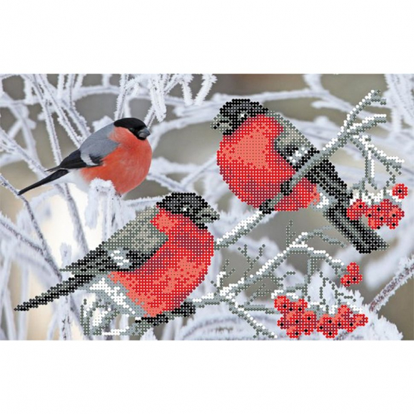 Рисунок на шелке МАТРЕНИН ПОСАД арт.28х34 - 4027 Снегири