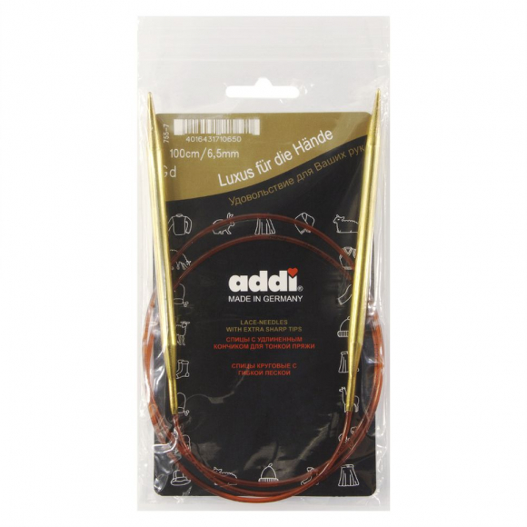 Спицы круговые позолоченные с удлиненным кончиком №6,5 100 см