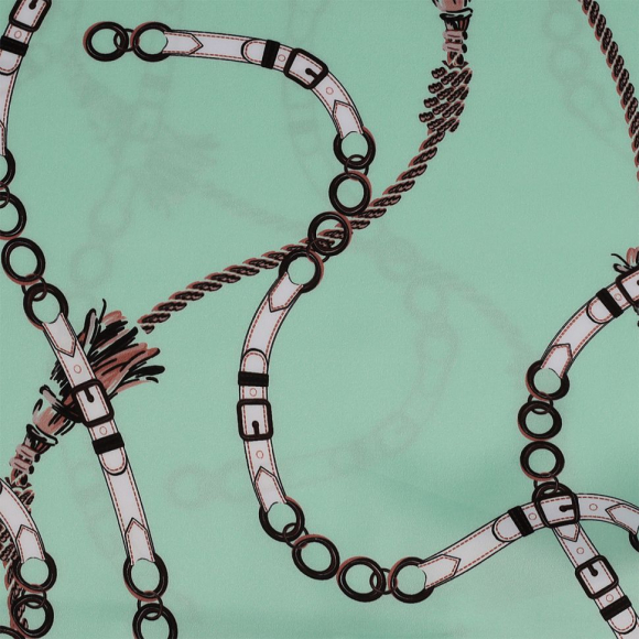 Ткань шелк Армани креп 90 г/м? 97% полиэстер, 3% лайкра шир.148 см арт.T.0366.4 цв.04 зеленый рул.25м