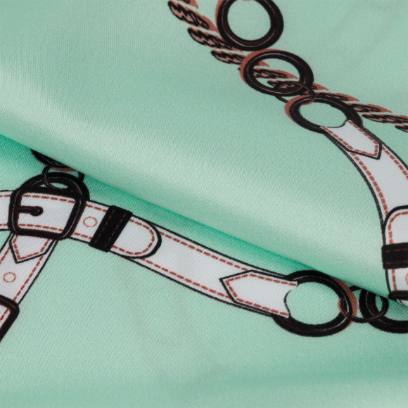 Ткань шелк Армани креп 90 г/м? 97% полиэстер, 3% лайкра шир.148 см арт.T.0366.4 цв.04 зеленый рул.25м