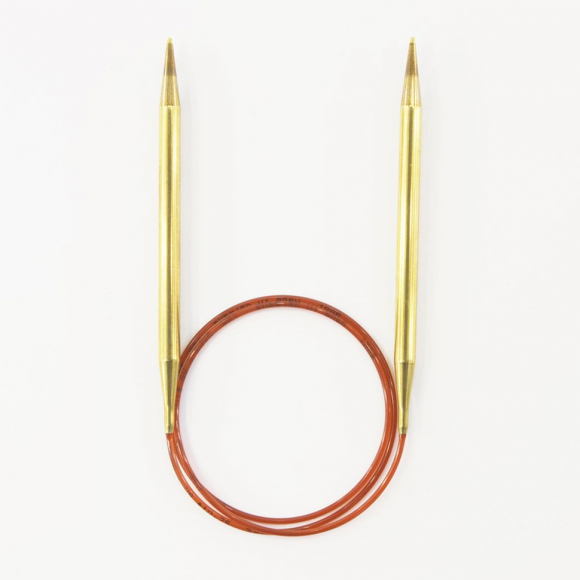 23637_Спицы круговые позолоченные с удлиненным кончиком, №7, 80 см