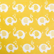 Ткань ранфорс Слоники, арт.WH 1855-v08, 130г/м?,100% хлопок, шир.240см, цв.желтый, рул.30м