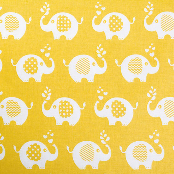 Ткань ранфорс Слоники, арт.WH 1855-v08, 130г/м?,100% хлопок, шир.240см, цв.желтый, рул.30м Ткань ранфорс Слоники, арт.WH 1855-v08, 130г/м?,100% хлопок, шир.240см, цв.желтый, рул.30м