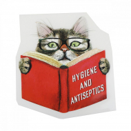 Термотрансфер арт.TBY.1240 Кот с книгой 11х12см, уп.10шт