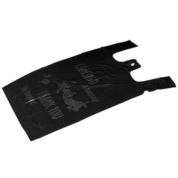 Пакет майка ПНД 25х45 Спасибо за покупку черный 11мкр уп.100шт