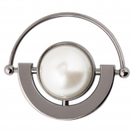 Брошь декоративная TBY.R4074.4 ?59мм цв. темный никель/белый, уп. 5шт Брошь декоративная TBY.R4074.4 ?59мм цв. темный никель/белый, уп. 5шт