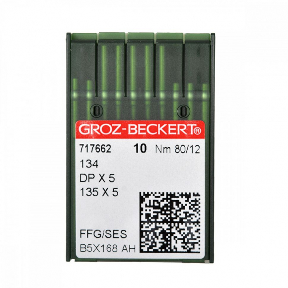 Игла для промышленных швейных машин Groz-Beckert 134/DPX5/135X5 FFG  №80 уп.10 игл, арт.717662