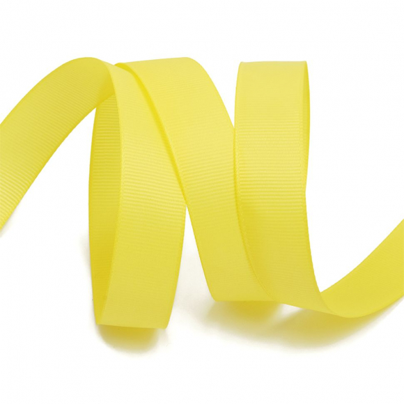 Лента Ideal репсовая в рубчик шир.20мм цв. 640 желтый уп.27,42м