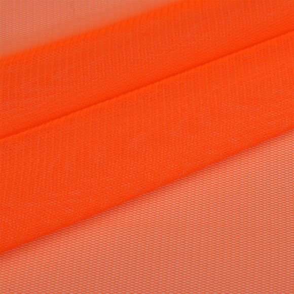 Сетка стрейч матовая арт.TBY-TL59 40г/м? 100% полиэстр ш.150см цв. 59 неон оранж рул.100м
