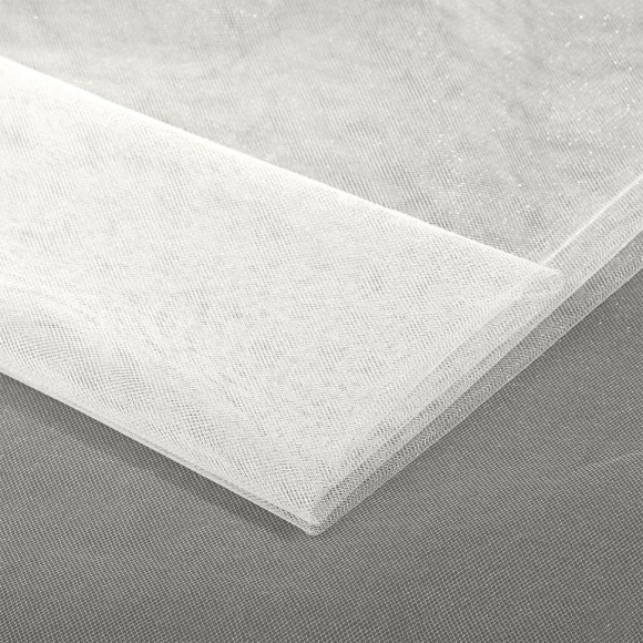 Фатин Кристалл средней жесткости блестящий арт.K.TRM шир.300см, 100% полиэстер цв. 02 К уп.50м - айвори