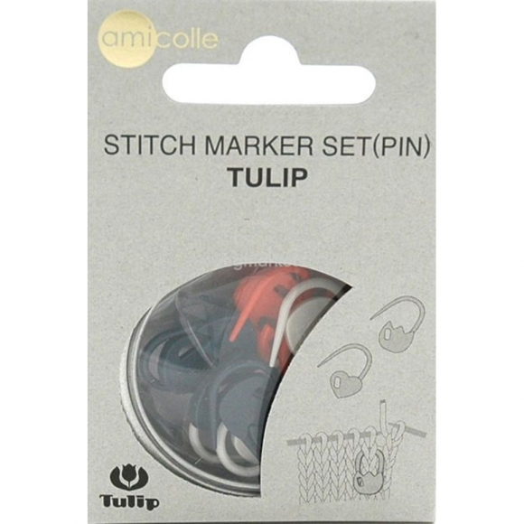 Tulip Набор маркеров для вязания Amicolle, сердце арт.AC-033E  пластик, цв.розовый, синий, зеленый по 5 шт.