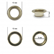 Люверсы сталь TBY.2140 №4 (? 6мм, h 3,7мм) цв. никель уп. 1000шт