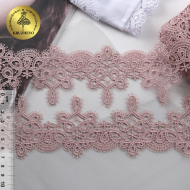 Кружево гипюр KRUZHEVO арт.TR.16GB2006 шир.65мм цв.6 св.розовый уп.9м