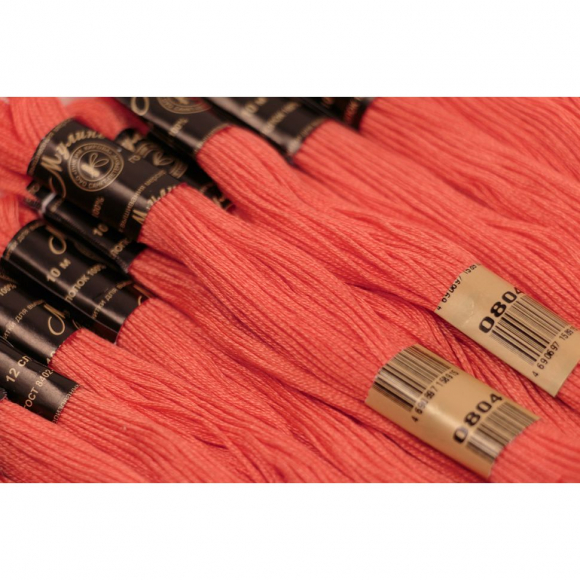 Нитки мулине цв.0804 коралловый 12х10м С-Пб