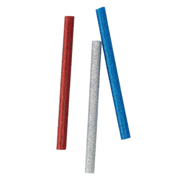 192313_Стержни "Clear Glue Sticks" для клеевого пистолета, разноцветные с глиттерами