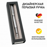 189619_Ручка перьевая "Eleganza Classic" с синим картриджем, размер пера M, 0.5 мм, цвет корпуса серебро