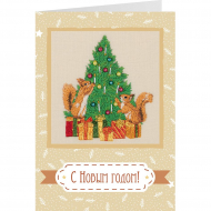 Набор для вышивания PANNA Живая картина арт. JK-2272 Открытка. Бельчата 9,5х8 см