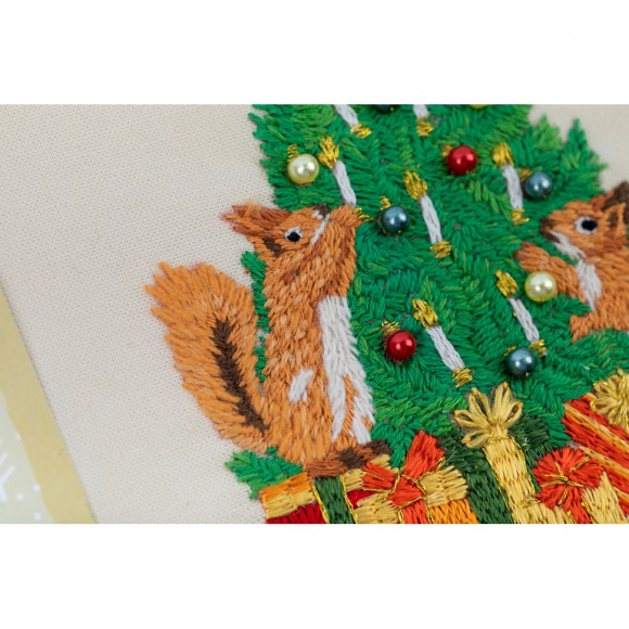 Набор для вышивания PANNA Живая картина арт. JK-2272 Открытка. Бельчата 9,5х8 см