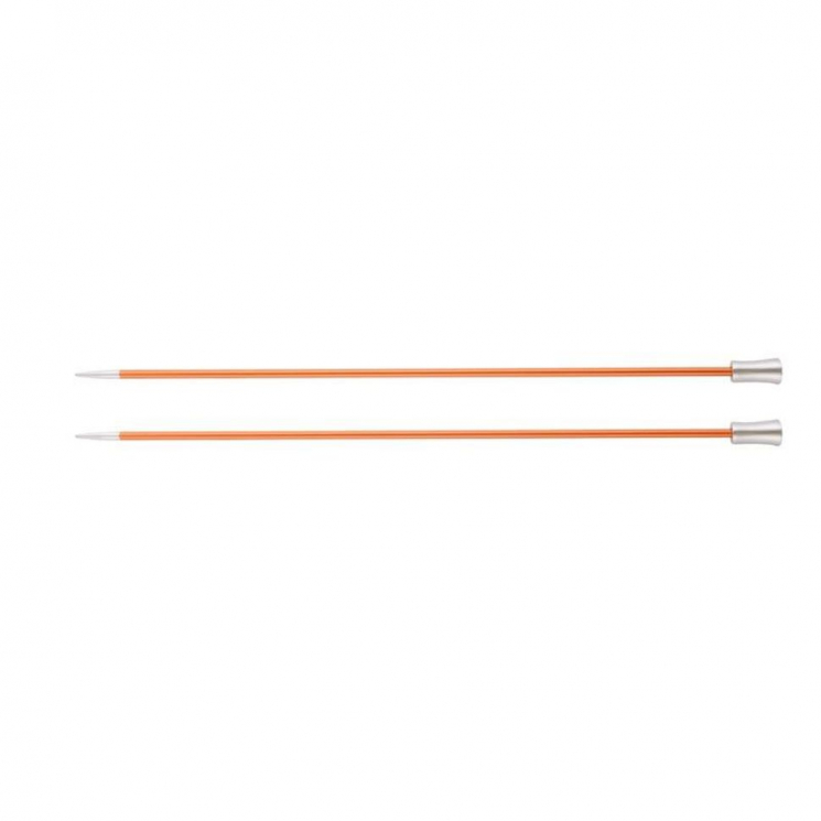 47294 Knit Pro Спицы прямые для вязания Zing 2,75мм/35см, алюминий, сердолик, 2шт