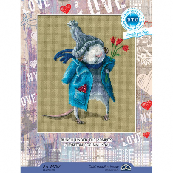 Набор для вышивания РТО арт.M797 С букетом под мышкой 17,5х21 см