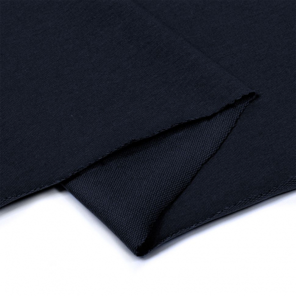 Ткань трикотаж Футер 2х нитка петля с лайкрой 230г пенье 180см т.синий 19-4023 уп.6м