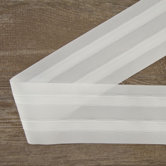 55794_Лента шторная равномерная сборка, 70 мм, цвет белый