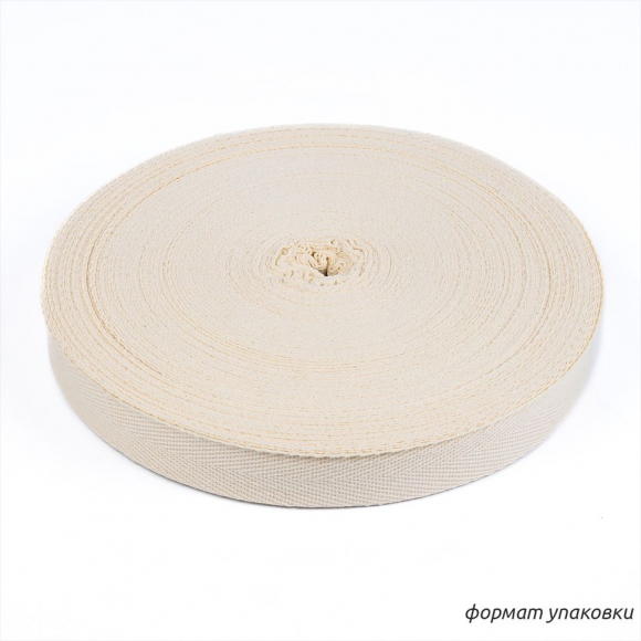 Тесьма киперная 25 мм хлопок 1,8г/см арт.12.2С-257.25.БЕЛЫЙ цв.суровый уп.50м