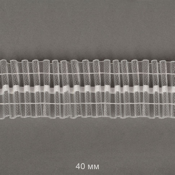 Лента шторная 40мм Caron сборка: универсальная арт.401-0 цв. прозрачный рул. 50м Лента шторная 40мм Caron сборка: универсальная арт.401-0 цв. прозрачный рул. 50м