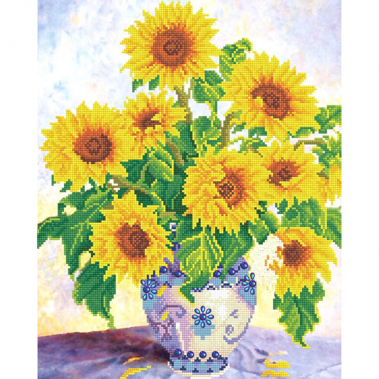 Кристальная мозаика на холсте ФРЕЯ арт.ALV-34 Подсолнухи 42х52 см