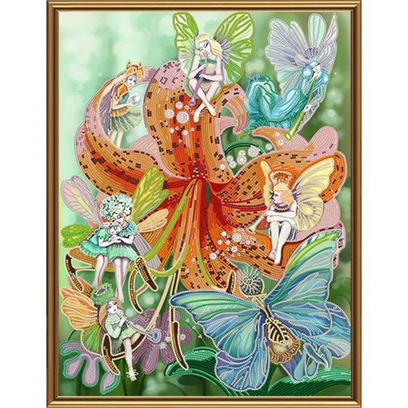 Набор для вышивания бисером НОВА СЛОБОДА арт.НК1284 Феи 32х42 см