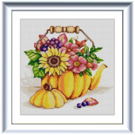 Рисунок на ткани (Бисер) КОНЁК арт. 1321 Тыквенный чайник 25х25 см