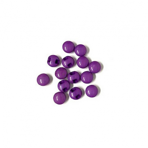 181369_Пуговицы "Мини" круглые на ножке, 10 мм, в упаковке 14 шт, пластик, цвет фиолетовый