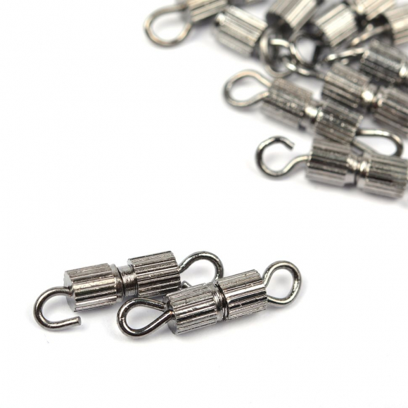 Замок винтовой MAGIC 4 HOBBY для бус  арт.MH.11191-3 цв.черный никель 8х3мм уп.50шт